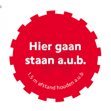 Vloersticker Corona afstand rond